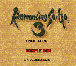 Romancing Sa-Ga 3 (Japan) (Sample) Title Screen